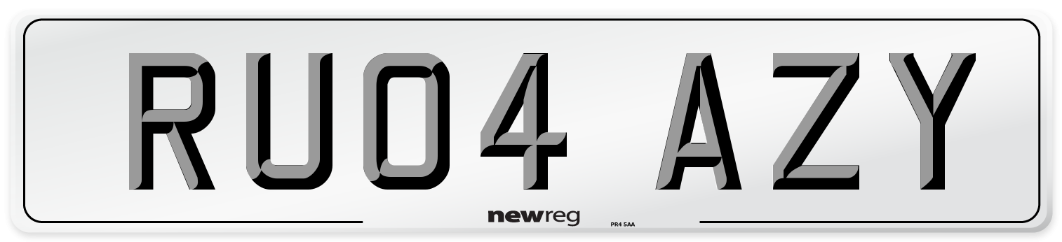 RU04 AZY Number Plate from New Reg